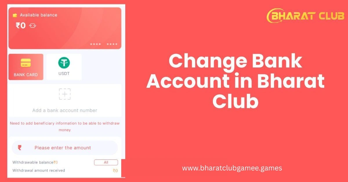Change Bank Account in Bharat Club